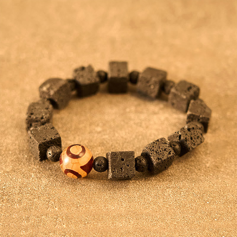 KarmaRipple's Lava Rock Dzi Bead Balancing Bracelet p6