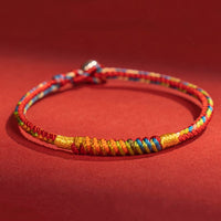 KarmaRipple's Multicolor Red String Alloy 925 Sterling Silver Buckle Protection Bracelet