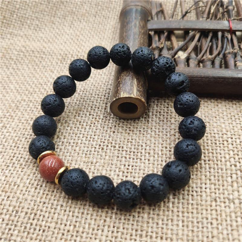 KarmaRipple's Lava Rock Goldstone Blue Sandstone Balancing Bracelet p5