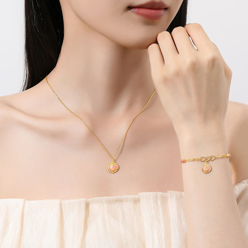 KarmaRipple's 925 Sterling Silver Year Of The Snake Golden Snake Fortune Bracelet Pendant Necklace p2