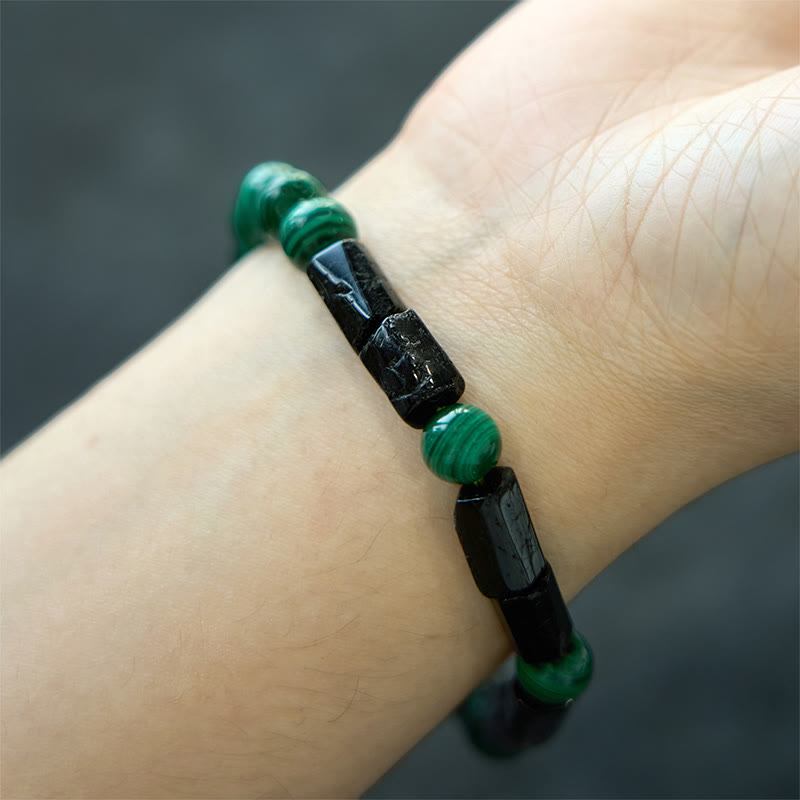 KarmaRipple's Malachite Black Tourmaline Purity Bracelet p2