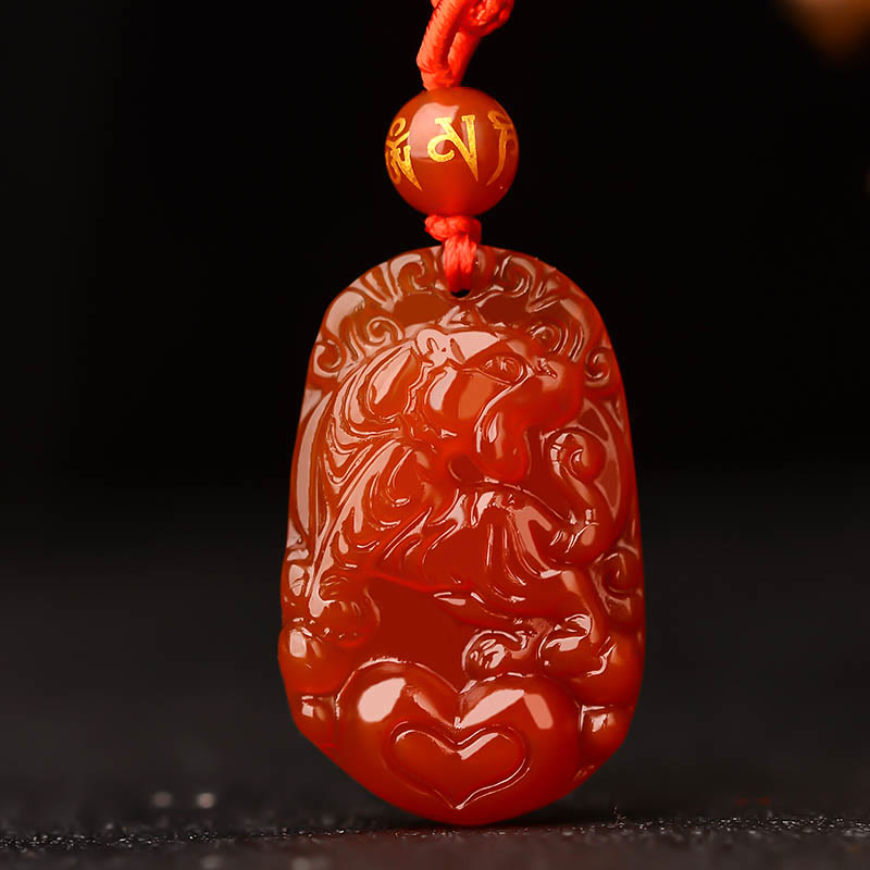 KarmaRipple's Chinese Zodiac Red Agate Fortune Pendant Necklace p26
