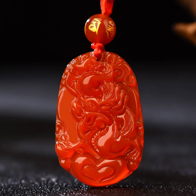 KarmaRipple's Chinese Zodiac Red Agate Fortune Pendant Necklace p6