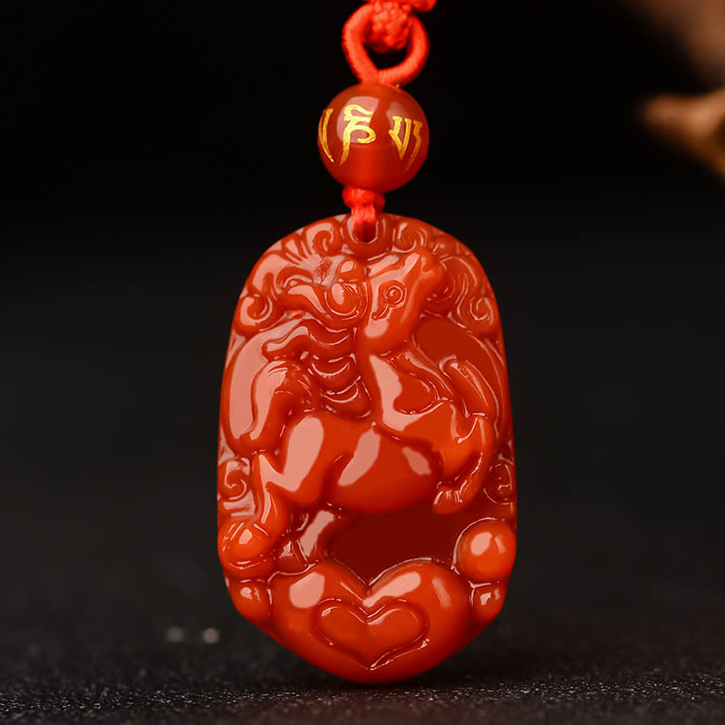 KarmaRipple's Chinese Zodiac Red Agate Fortune Pendant Necklace p29
