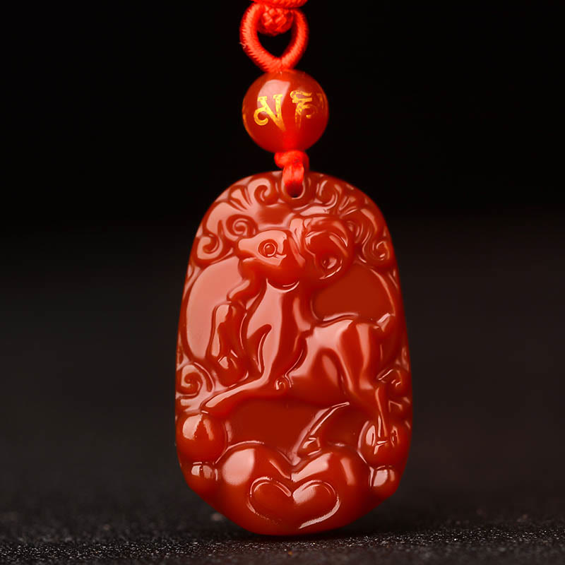 KarmaRipple's Chinese Zodiac Red Agate Fortune Pendant Necklace p8