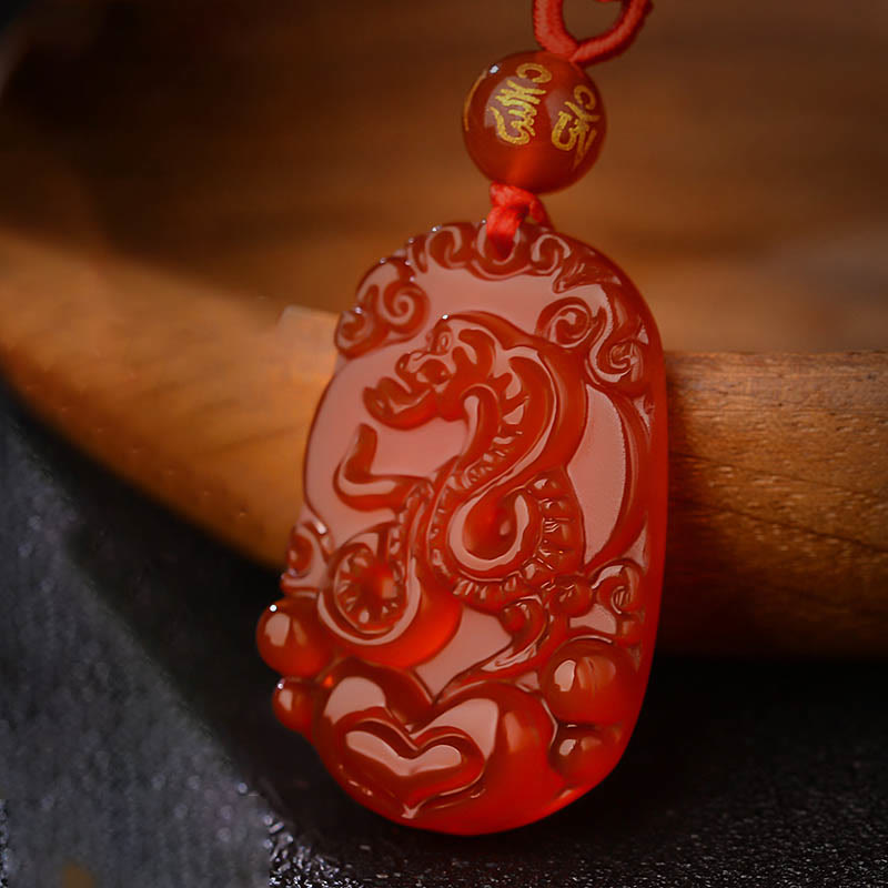 KarmaRipple's Chinese Zodiac Red Agate Fortune Pendant Necklace p23