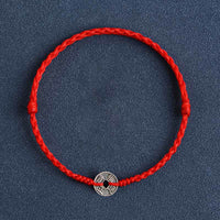 KarmaRipple's 925 Sterling Silver Five Emperor Coins Red String Protection Fortune Woven Bracelet Anklet