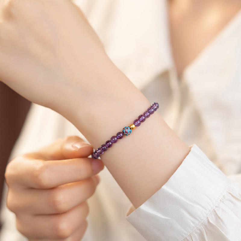 KarmaRipple's Authentic Amethyst Lotus Spiritual Awareness Bracelet p10