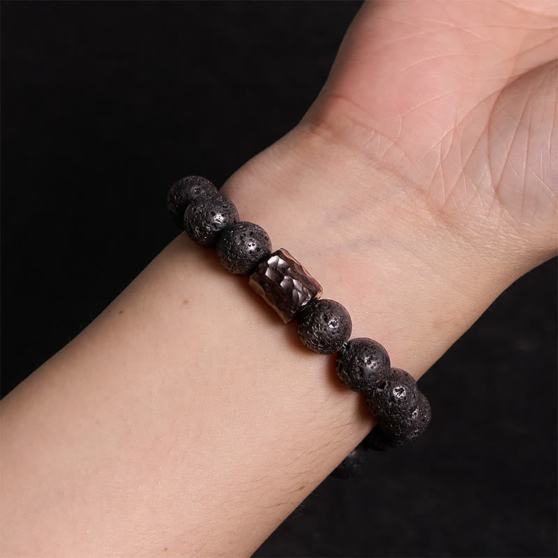 KarmaRipple's Lava Rock Ebony Wood Tiger Eye Balancing Bracelet p5