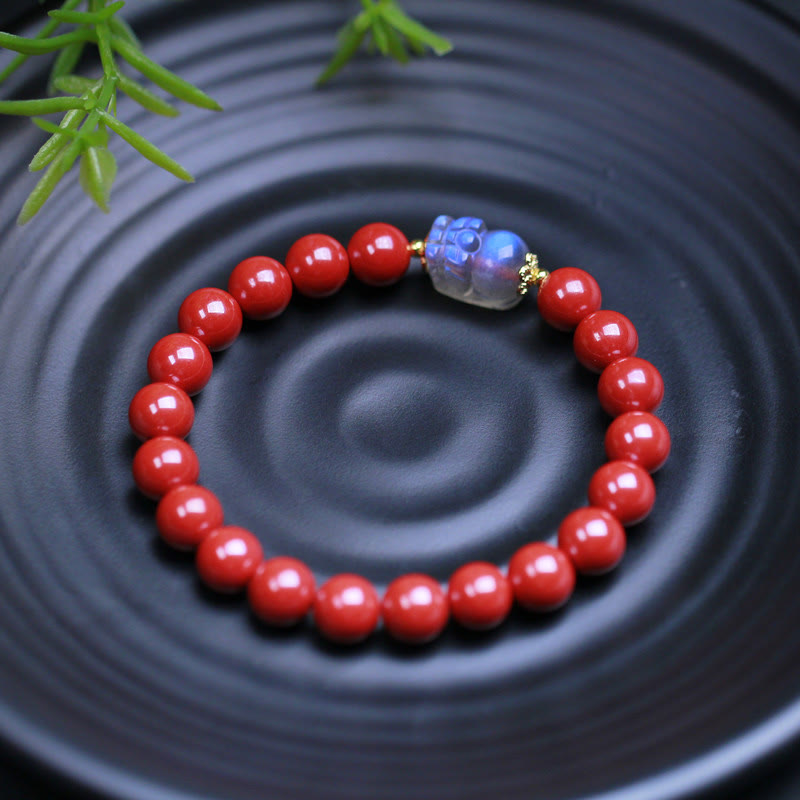 KarmaRipple's Cinnabar Moonstone PiXiu Blessing Bracelet p4