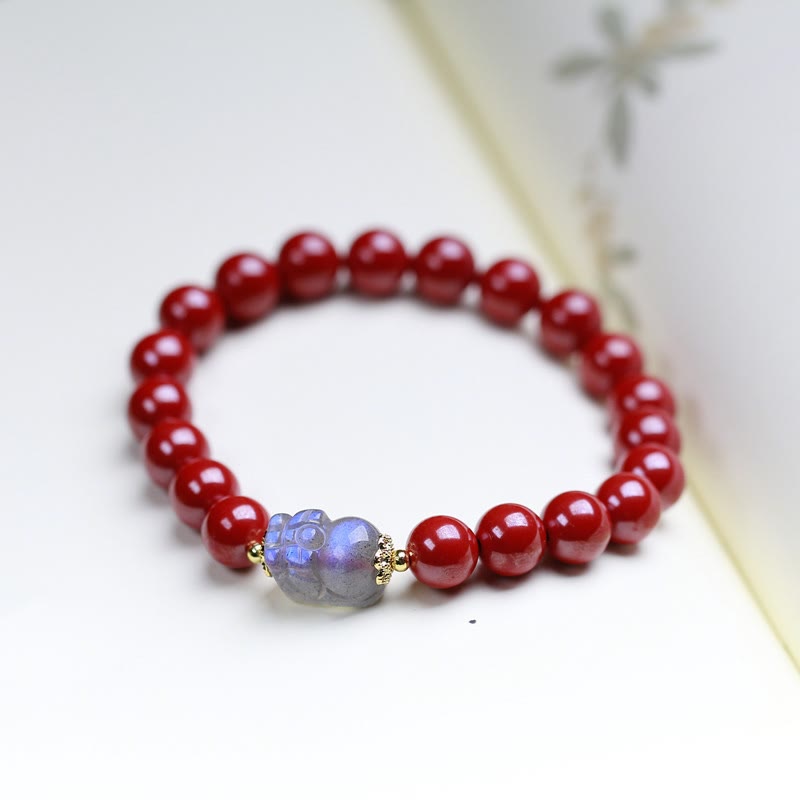 KarmaRipple's Cinnabar Moonstone PiXiu Blessing Bracelet p10