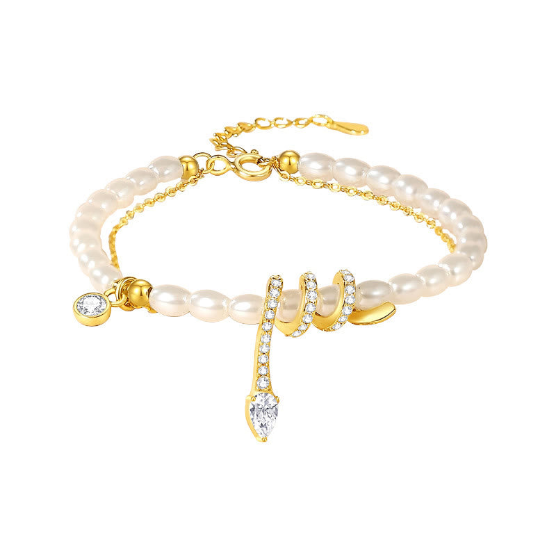 KarmaRipple's 925 Sterling Silver Year Of The Snake Pearl Bracelet Pendant Necklace p12