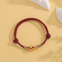 KarmaRipple's Red String Bronze Alloy Love Year Of The Snake Protection Woven Bracelet