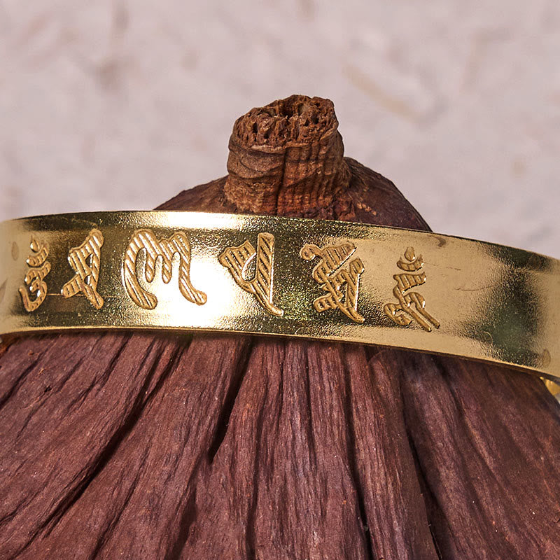 KarmaRipple's Six True Words 'om Mani Padme Hum' Heart Sutra Bronze Brass Inner Peace Cuff Bracelet Bangle p10