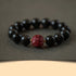 12mm Black Obsidian Cinnabar-Monkey