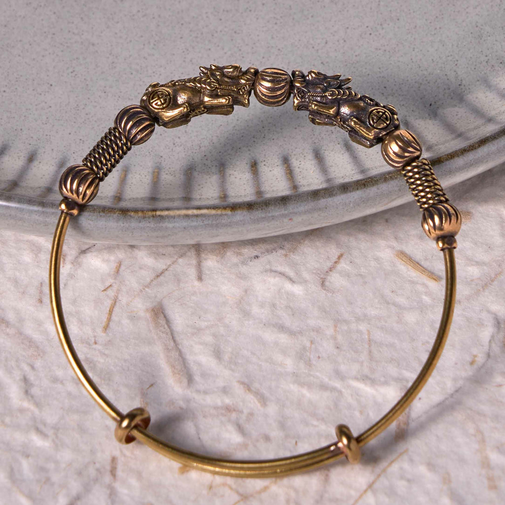 KarmaRipple's Pi Xiu Bronze Brass Fortune Keep Away Evil Spirits Bracelet Bangle p4