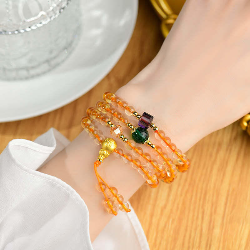 KarmaRipple's 108 Mala Beadwork Citrine Happiness Bracelet p4