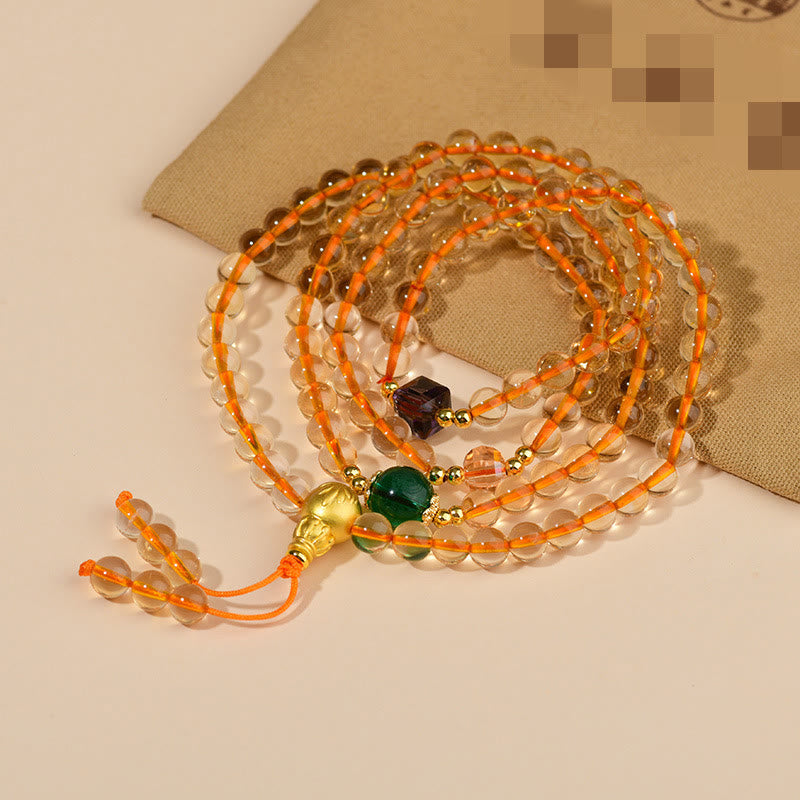KarmaRipple's 108 Mala Beadwork Citrine Happiness Bracelet p1