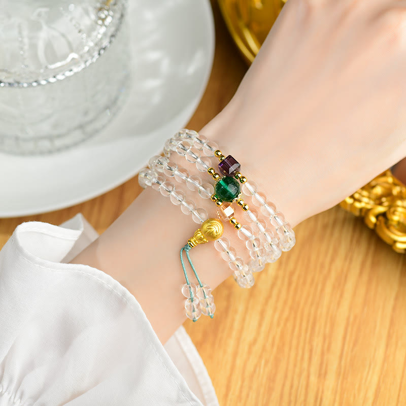 KarmaRipple's 108 Mala Beadwork Ivory Gemstone Clarity Bracelet p7