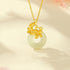 Golden 999 Sterling Silver Hetian Jade