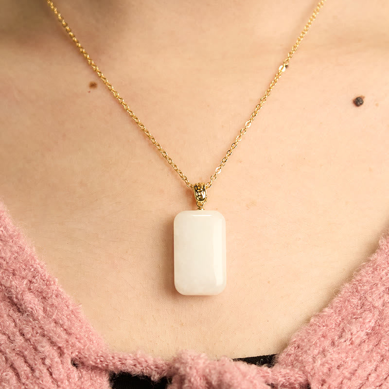 KarmaRipple's Hetian Jade Silver Prosperity Pendant Necklace p5