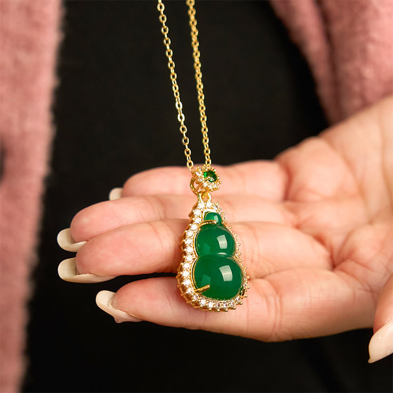KarmaRipple's Green Chalcedony Gourd Necklace p4