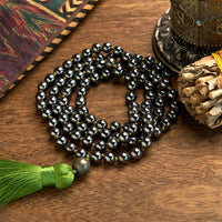 KarmaRipple's 108 Mala Beadwork Authentic Stone Hematite Tassel Powerful Bracelet