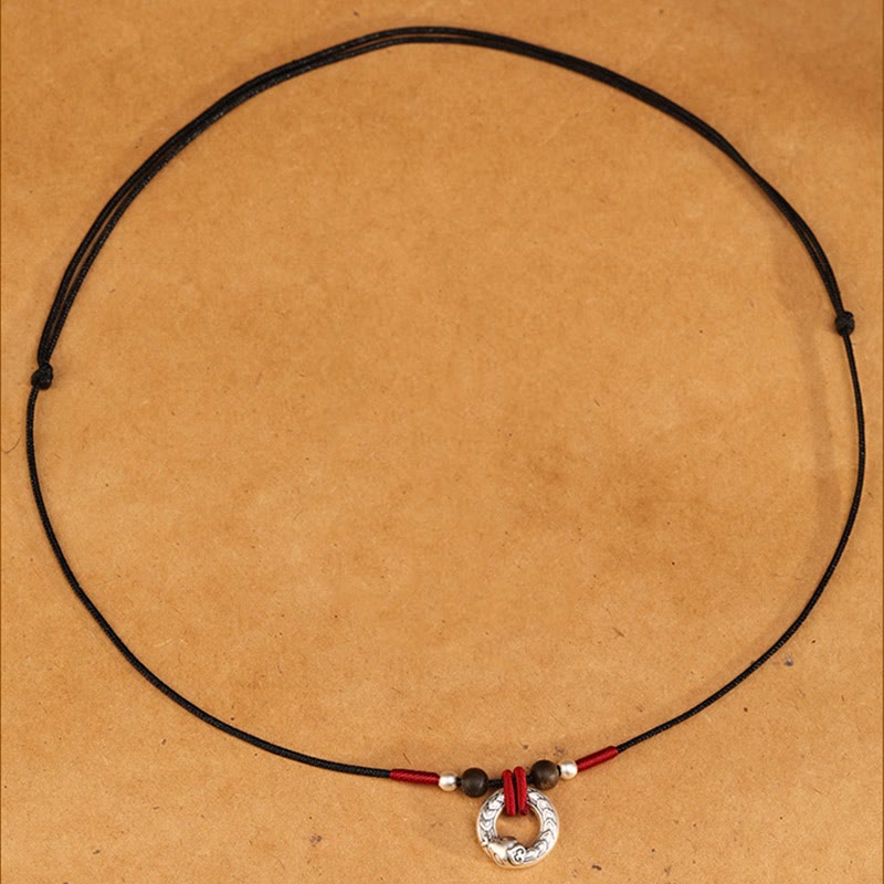 KarmaRipple's 999 Sterling Silver Year of the Snake Round Circle Agarwood Protection Pendant Necklace p13