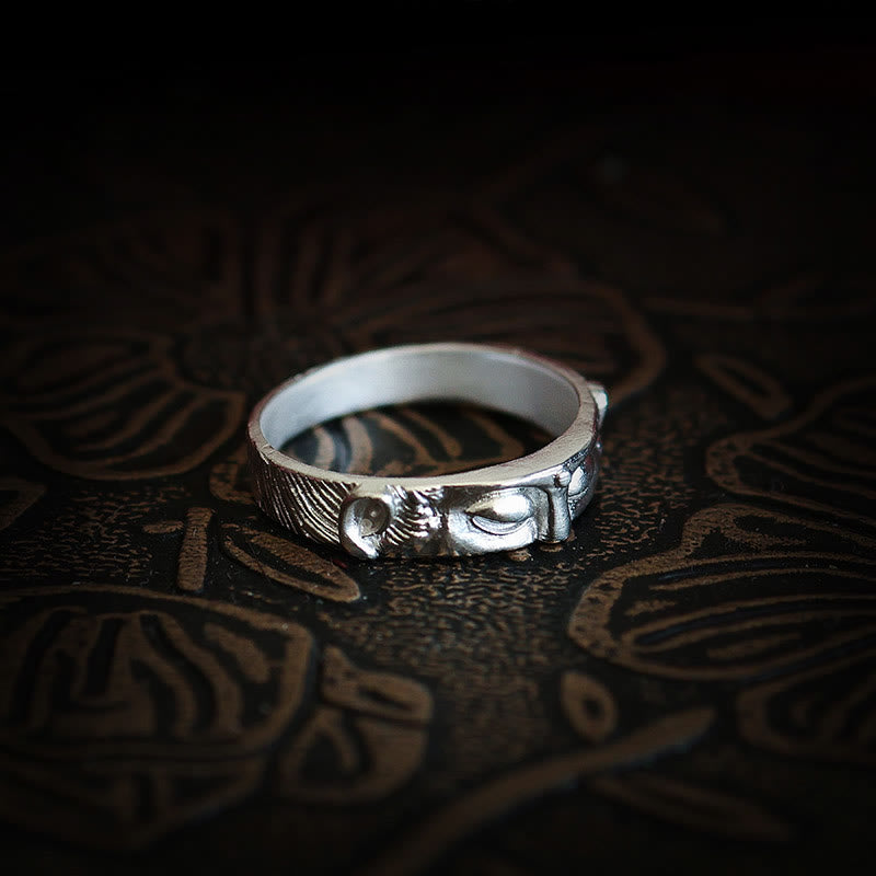 KarmaRipple's 999 Sterling Silver Buddha Eyes Protection Ring p8