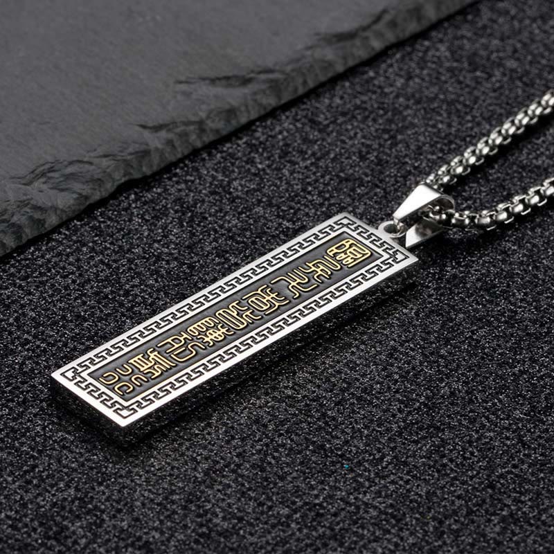 KarmaRipple's The Nine-word Mantra Titanium Steel Bagua Yin Yang Balance Pendant Necklace p5