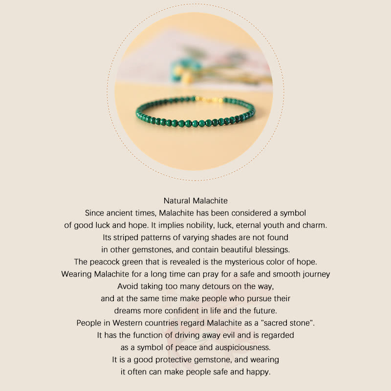 KarmaRipple's 4mm Authentic Malachite Beadwork 14k Gold Plated Bronze Anti-anxiety Bracelet p8