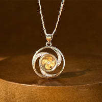 KarmaRipple's Gold plated Bronze Brass Rotatable Windmill Fortune Pendant Necklace