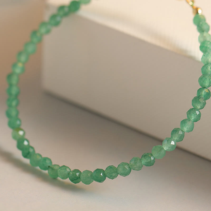 KarmaRipple's 3mm Small Green Aventurine Ultra-Thin Beadwork Fortune Bracelet p4
