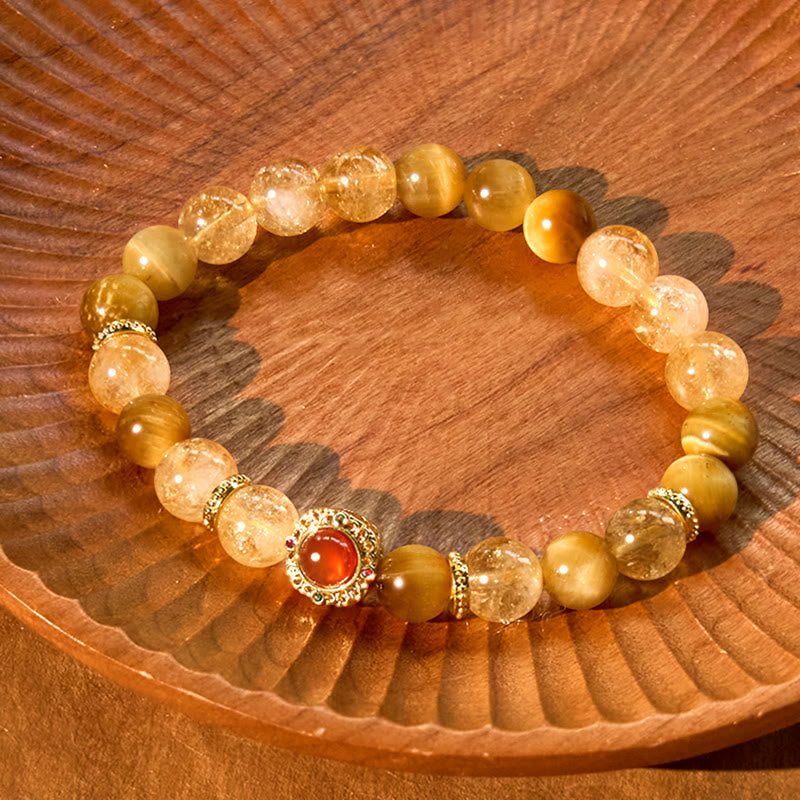 KarmaRipple's Citrine Tiger Eye Red Agate Generosity Bracelet p3
