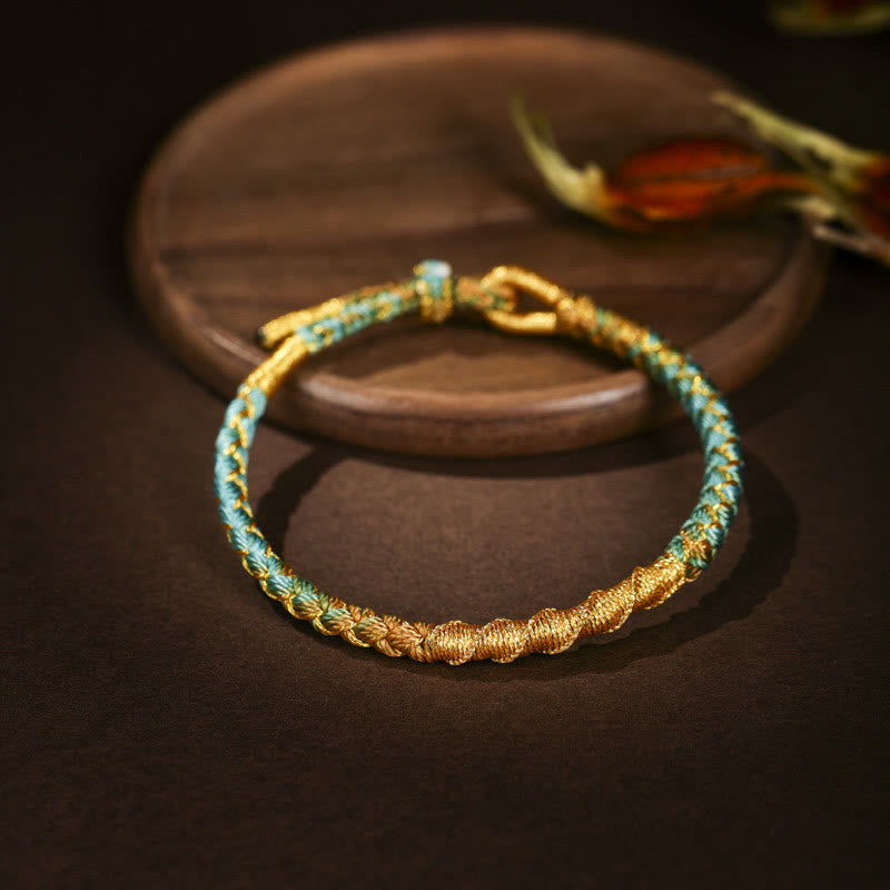 KarmaRipple's Tibetan Colorful Gold Thread Dragon Scale Weave Protection Woven Bracelet p13