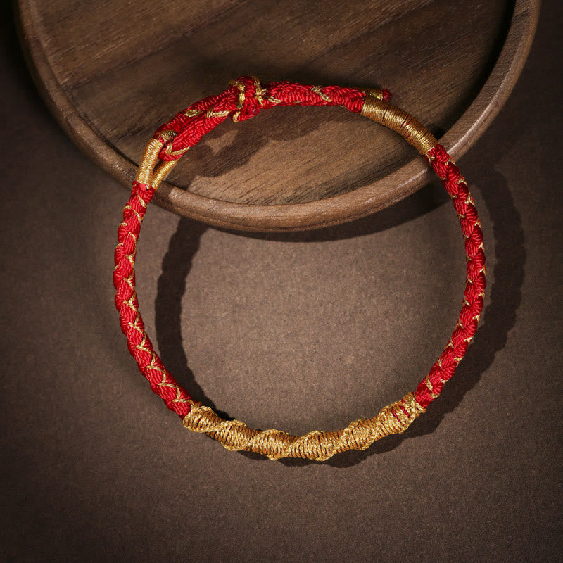 KarmaRipple's Tibetan Colorful Gold Thread Dragon Scale Weave Protection Woven Bracelet p11