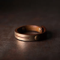 KarmaRipple's Vintage Leather Bronze Brass Balance Bangle Bracelet
