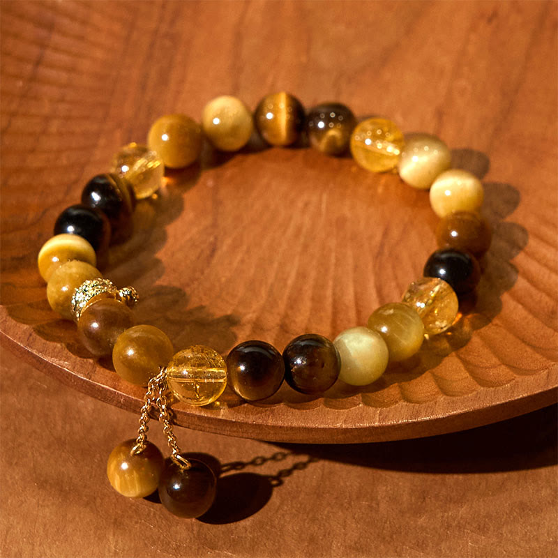 KarmaRipple's Year of the Snake Tiger Eye Citrine Protection Bracelet p3