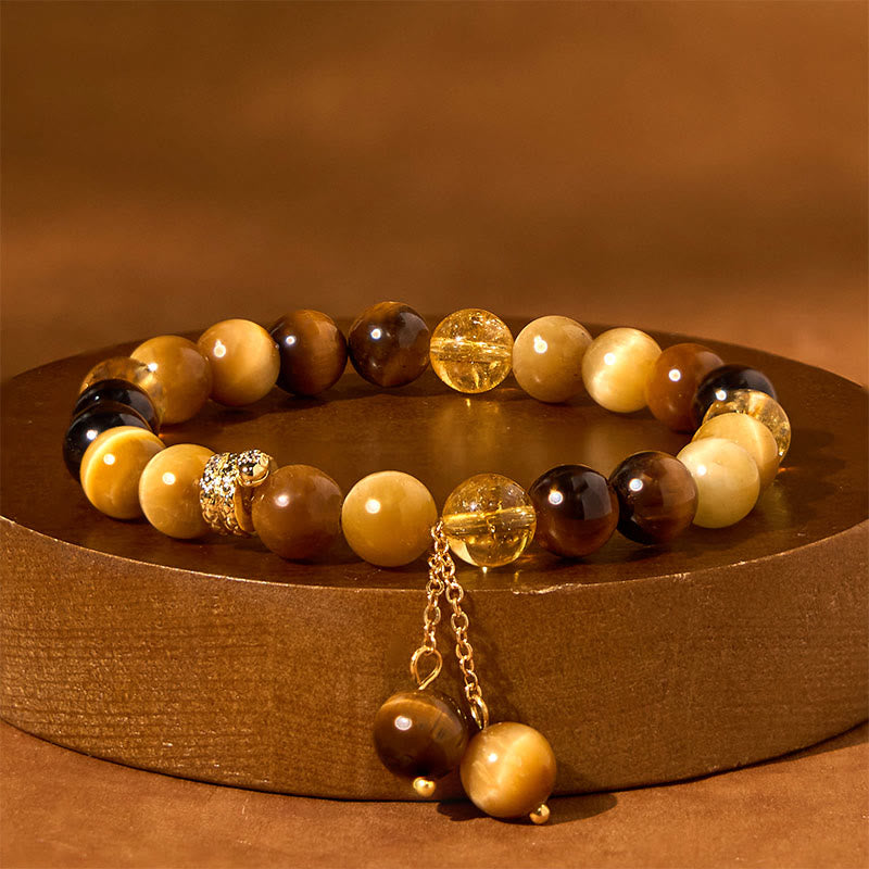KarmaRipple's Year of the Snake Tiger Eye Citrine Protection Bracelet p4