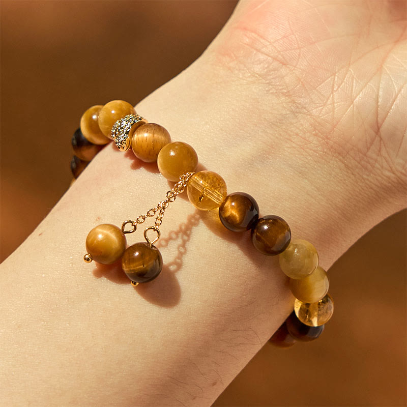 KarmaRipple's Year of the Snake Tiger Eye Citrine Protection Bracelet p6