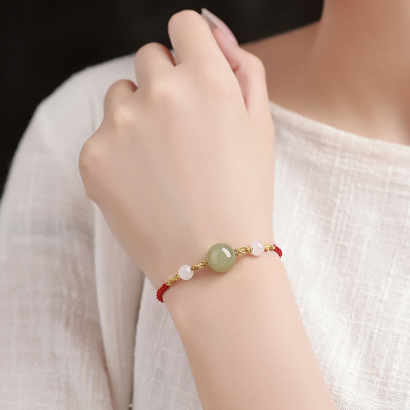 KarmaRipple's Hetian Jade Black Onyx Red Agate Bead Fortune Woven Bracelet p15