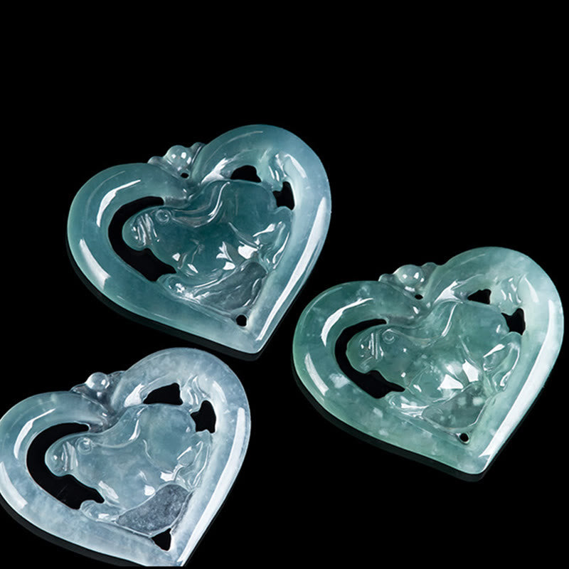 KarmaRipple's Authentic Jade Love Heart Rabbit Fortune Pendant Necklace p4