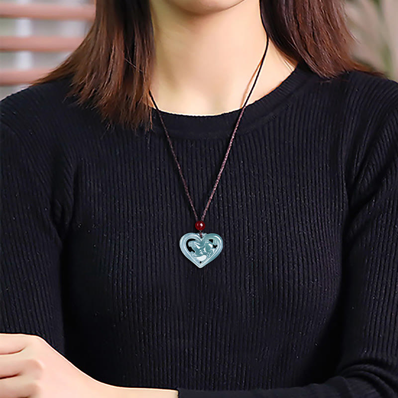 KarmaRipple's Authentic Jade Love Heart Rabbit Fortune Pendant Necklace p9