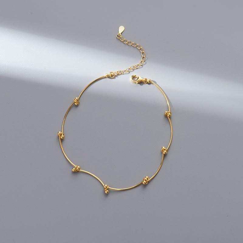 KarmaRipple's 925 Sterling Silver Simple Wave Shape Protection Anklet p14