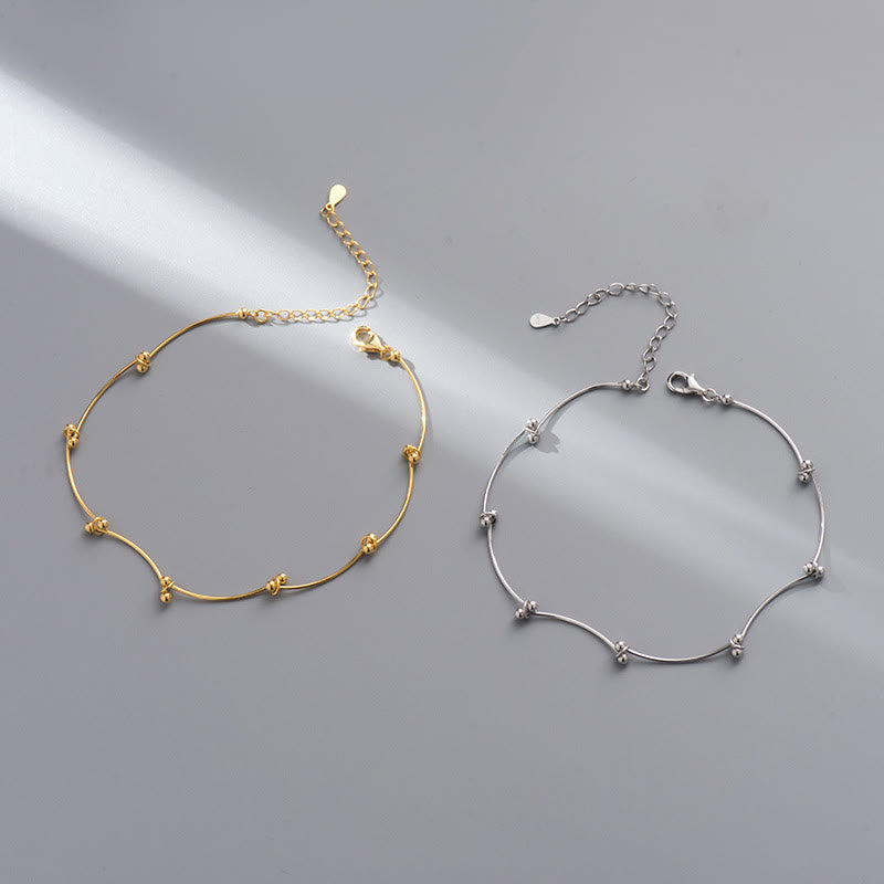 KarmaRipple's 925 Sterling Silver Simple Wave Shape Protection Anklet p11