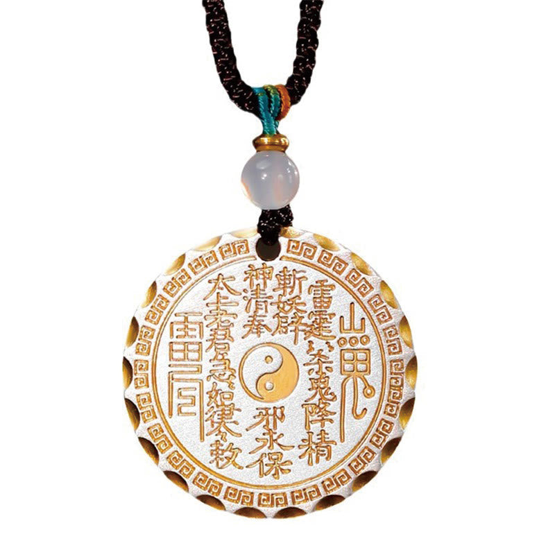 KarmaRipple's Mountain Ghosts Spend Money Yin Yang Bagua Design Bronze Balance Pendant Necklace p14