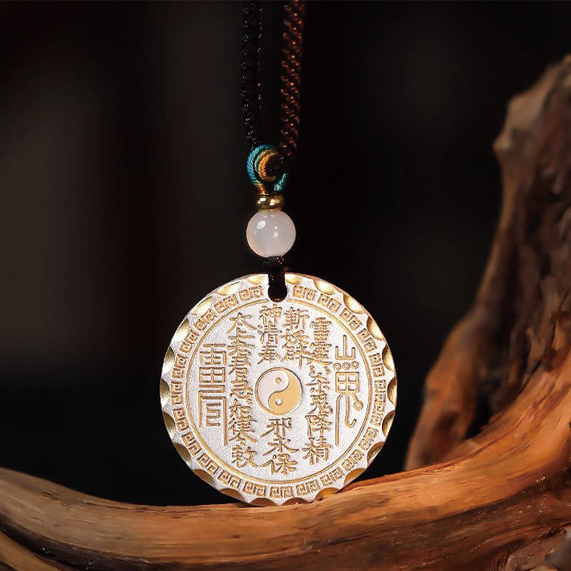 KarmaRipple's Mountain Ghosts Spend Money Yin Yang Bagua Design Bronze Balance Pendant Necklace p3