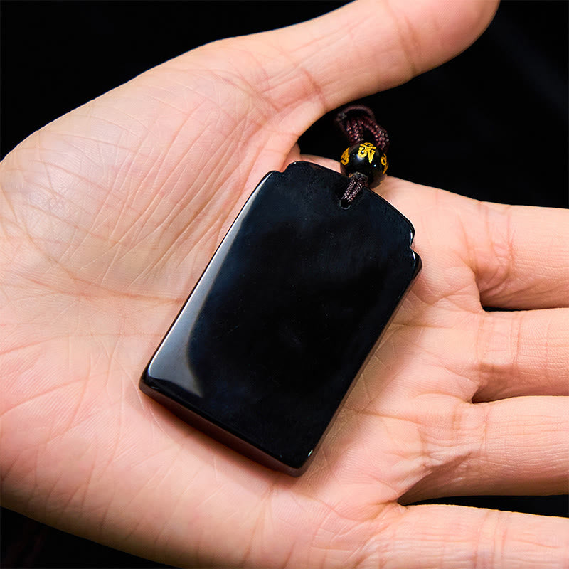 KarmaRipple's Authentic Black Obsidian Bamboo Fulfillment Pendant Necklace p6