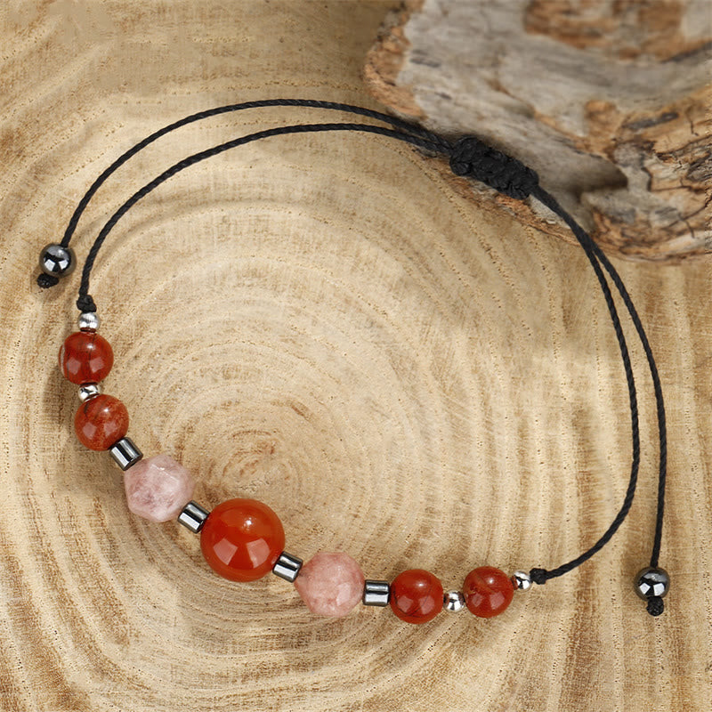 KarmaRipple's Believe You Can Carnelian Red Jasper Hematite Sun Stone'sitive Bracelet p8