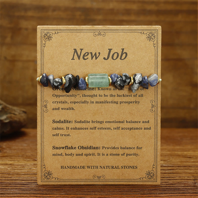 KarmaRipple's New Job Green Aventurine Sodalite Snowflake Obsidian Energy Bracelet p2